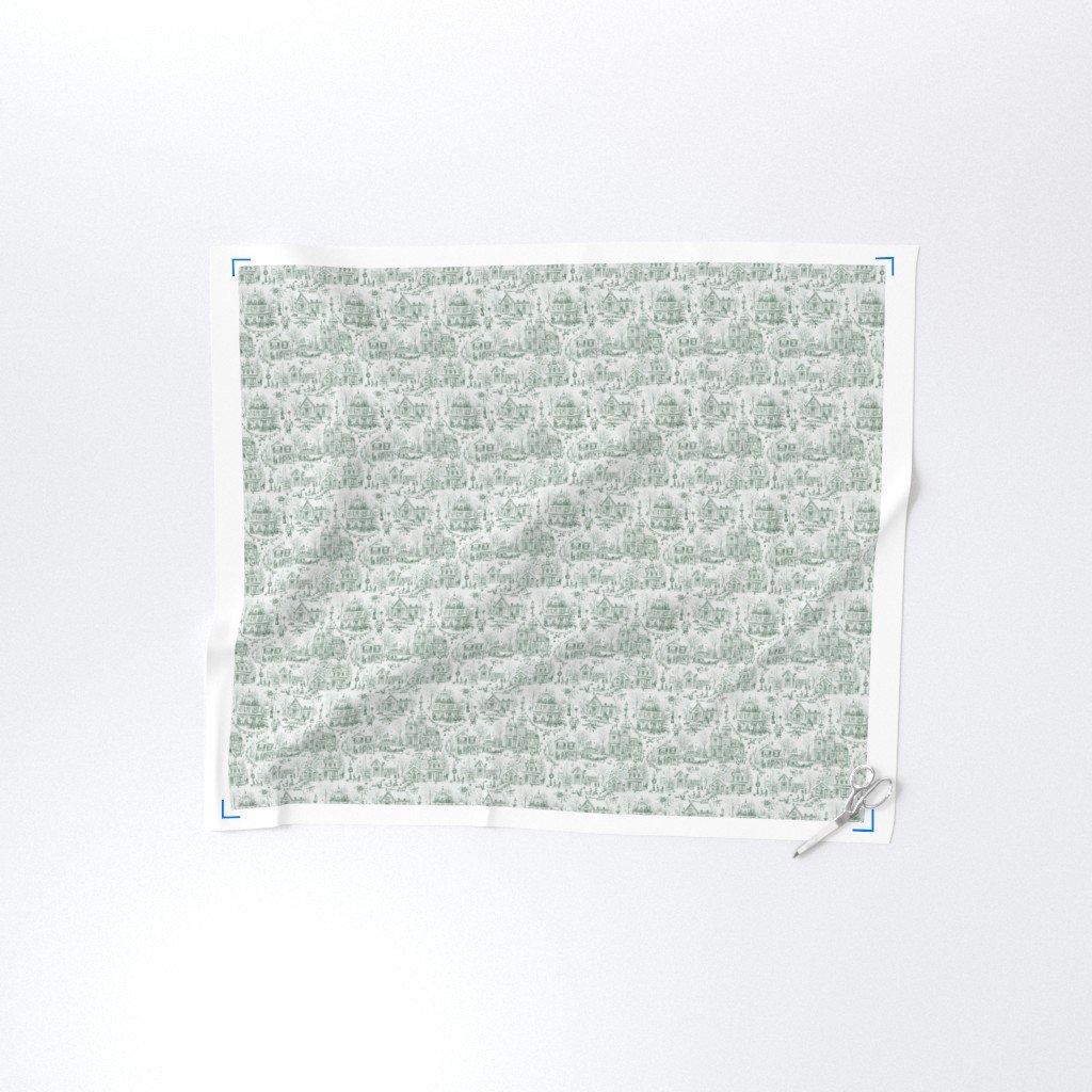 Victorian Christmas Village Toile Forest Green Home Styling Collection Home Decor Collection christmas toile fabric