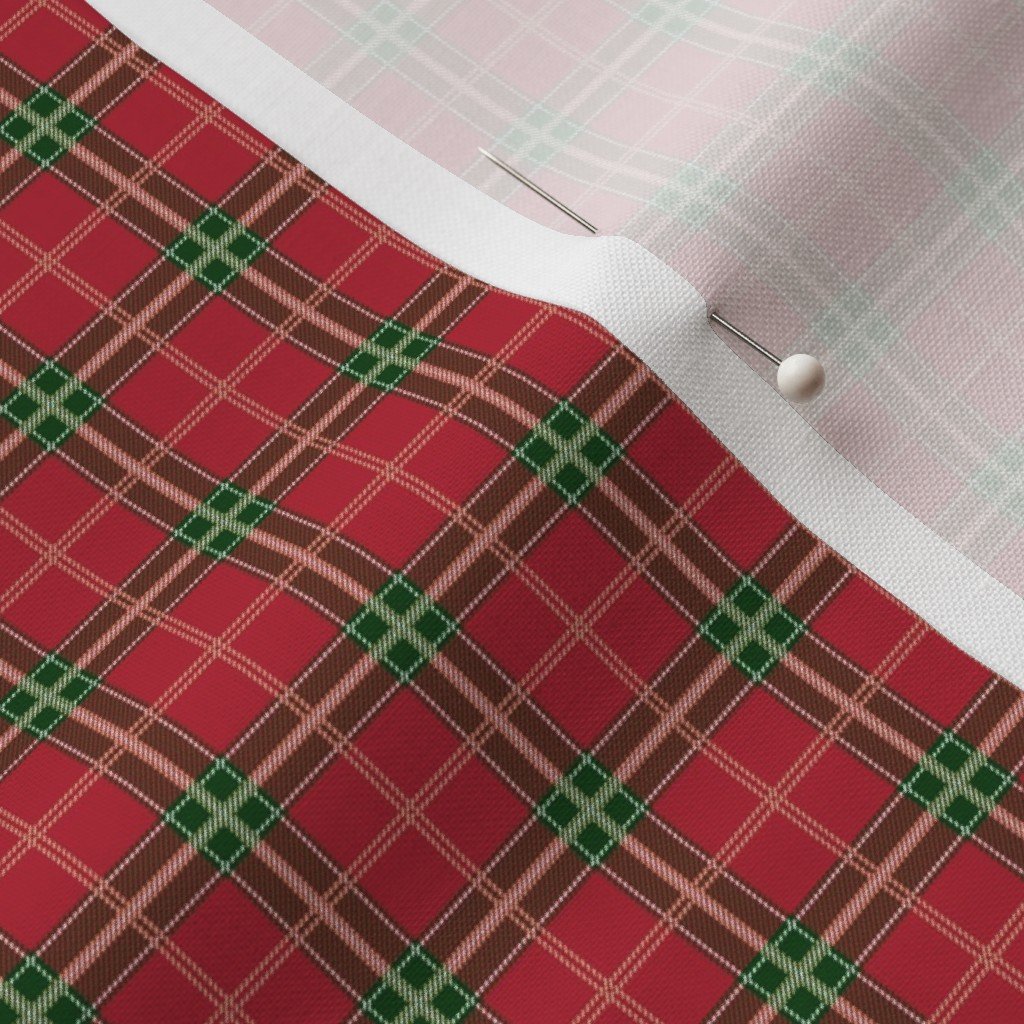 Christmas Berry Red and Green Tartan with Beige and White Lines Home Styling Collection Decor Collection berry red fabric