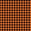 Halloween Harlequin Diamond Check Pumpkin Orange Black Seamless Pattern