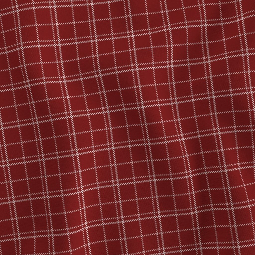 Dark Christmas Candy Apple Red Plaid Check with White Home Styling Collection Interior Collection grid pattern fabric