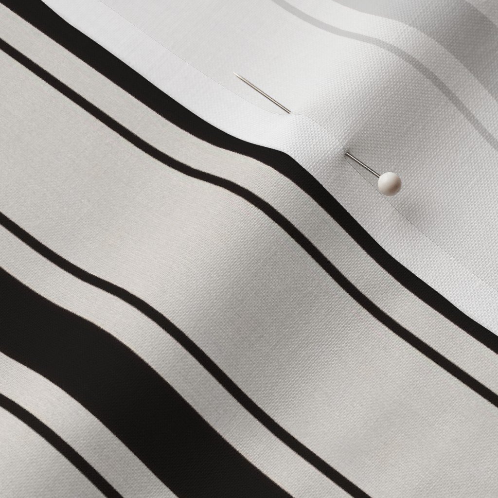 Small Coal Black Antique Vintage Mattress Ticking Stripe on Cream Interior Collection Home Styling Collection coal black fabric