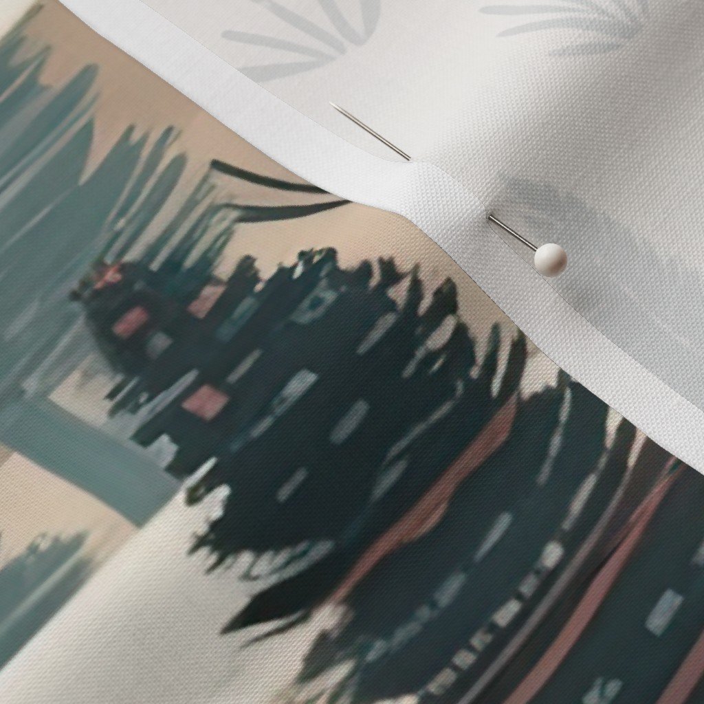 Montana Winter Cabins Montana with Evergreens Home Styling Collection Home Decor Collection montana trees fabric
