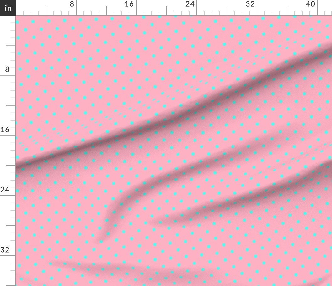Small Polka Dots in South Beach Aqua Blue on Palm Beach Pink Interior Collection Home Decor Collection aqua blue fabric