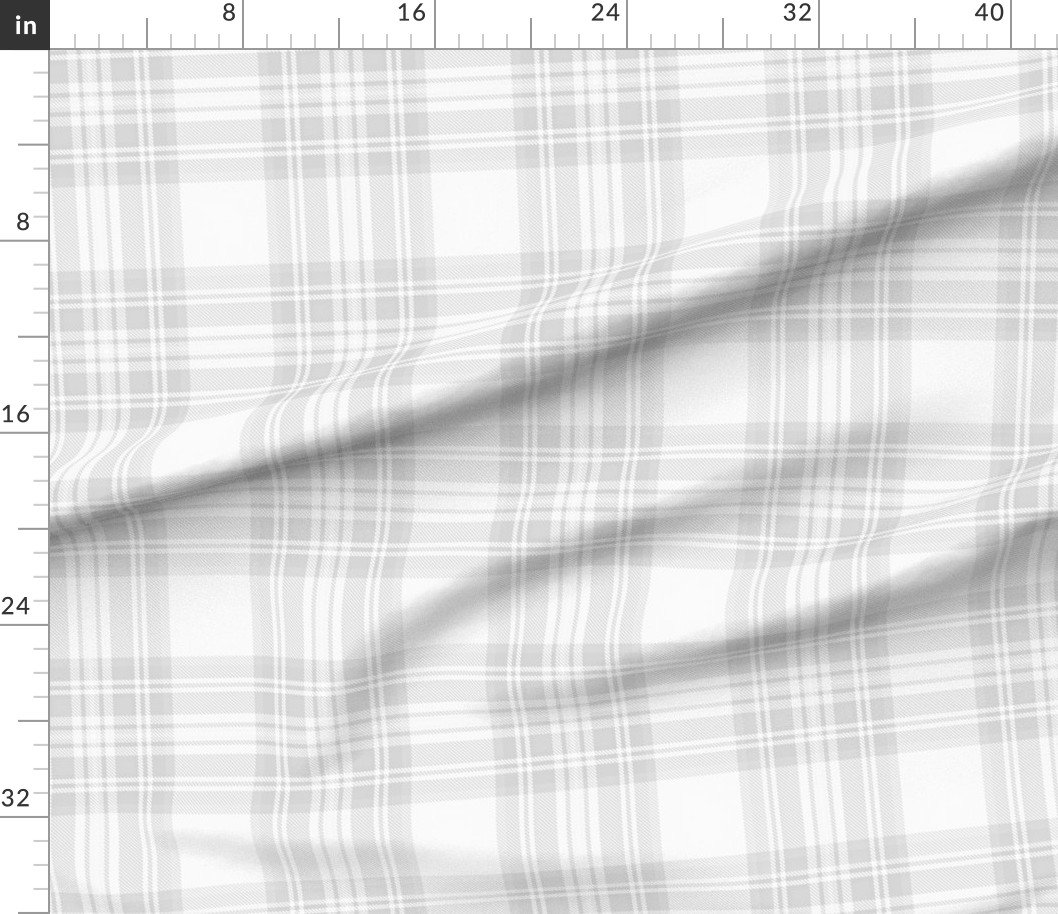 Cloud Grey Pale Airy Large Traditional Tartan Plaid Pattern Home Styling Collection Design Collection large scale fabric