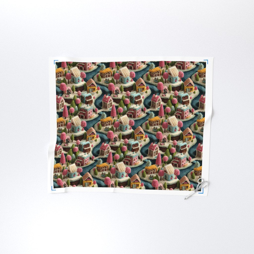 Whimsical Crocheted Christmas Candy Land Village Home Styling Collection Home Decor Collection christmas fabric