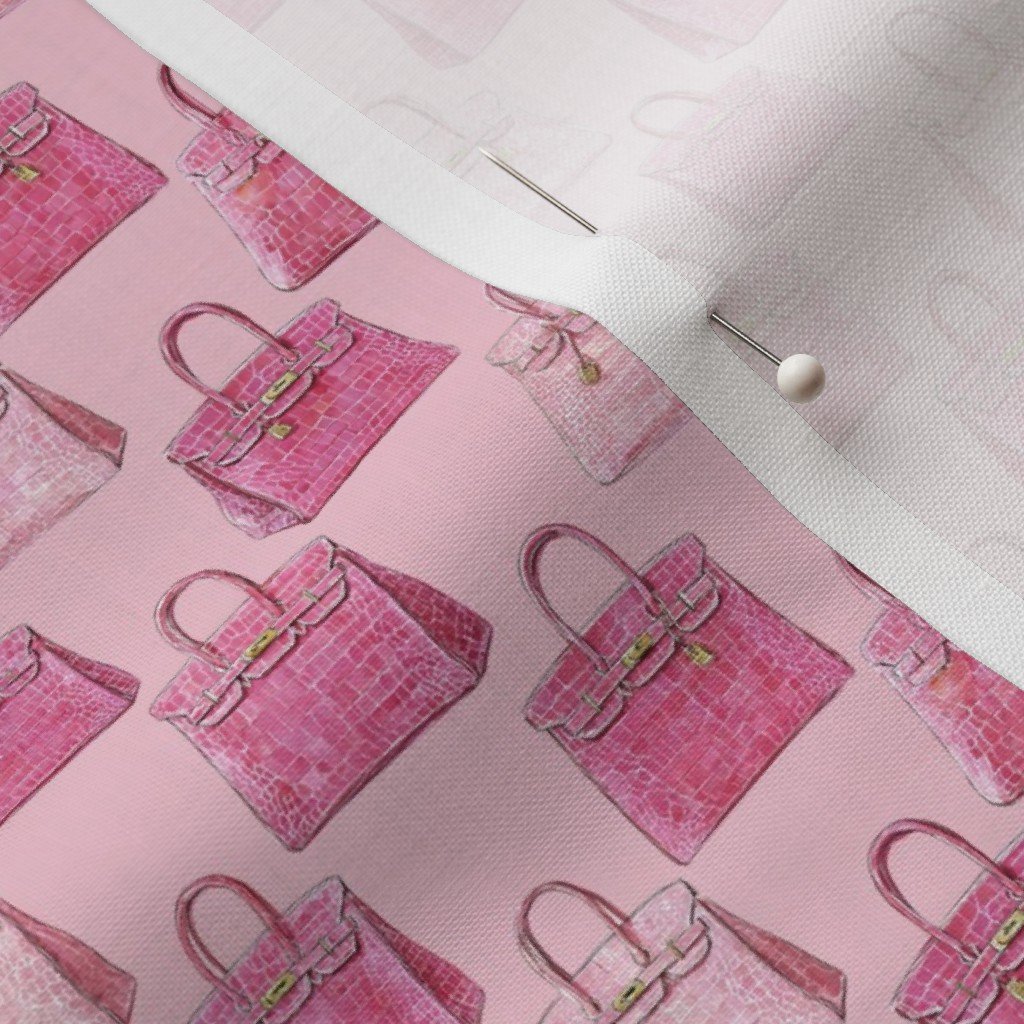 Small Pink Croc Texture Handbag Fashion Repeat Pattern Design Collection Design Collection boutique wallpaper fabric