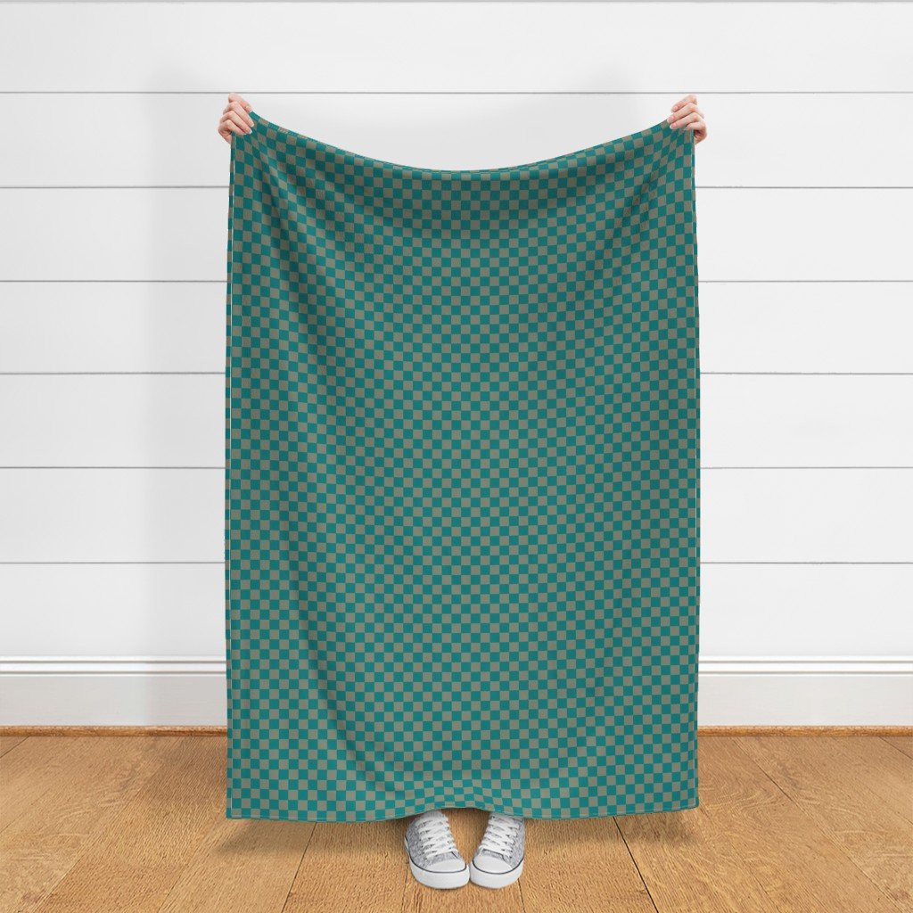 Classic Teal and Sage Green 1 Inch Check Home Decor Collection Design Collection 1 inch fabric