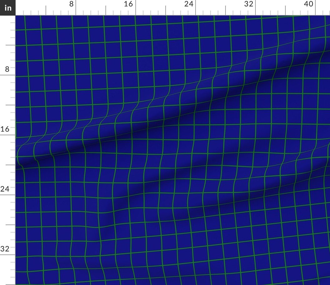 Green and Navy 2 Inch Grid Home Styling Collection Home Styling Collection 2 inch grid fabric