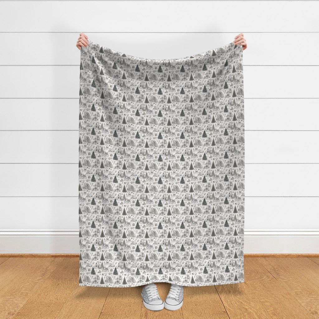 Christmas Cats Toile Black and White Home Styling Collection Home Styling Collection cat pattern fabric