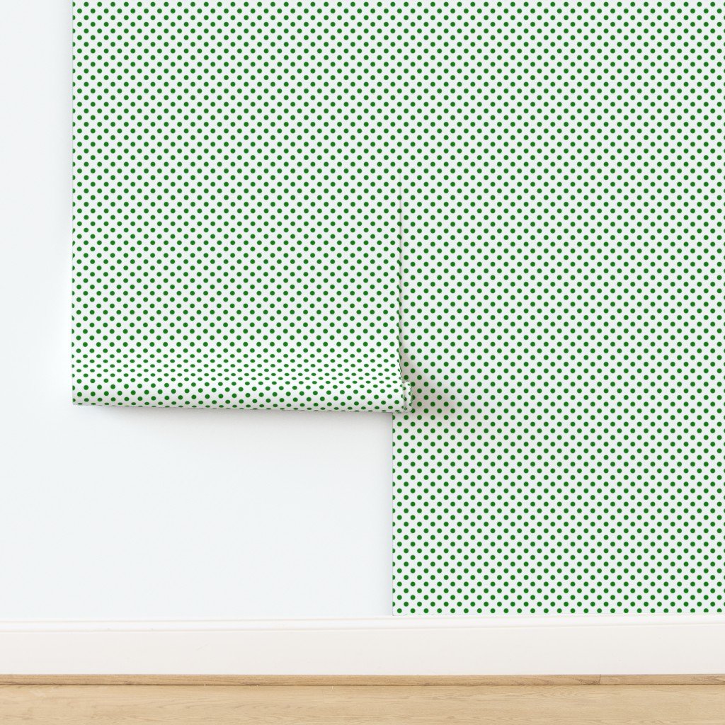Green Spots on White 1 Inch Spacing Design Collection design