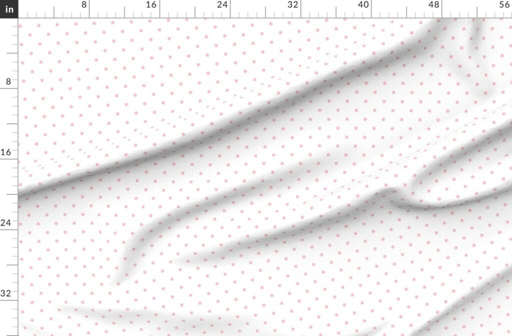 Pink Polkadots on White 2 Inch Spacing Fabric design