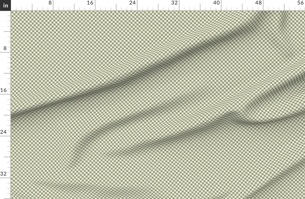Sage Green and Cream White 1/4 Inch Diagonal Gingham Fabric design