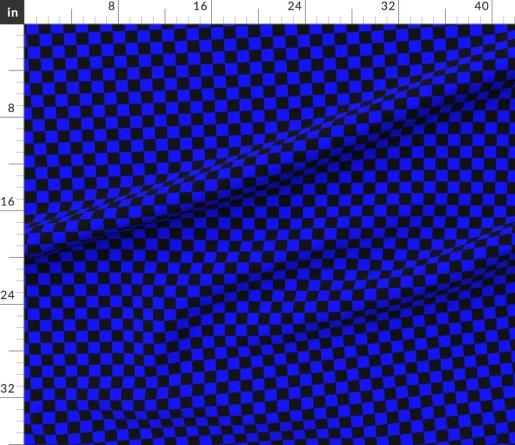 Black and Blue 1 Inch Check Fabric design