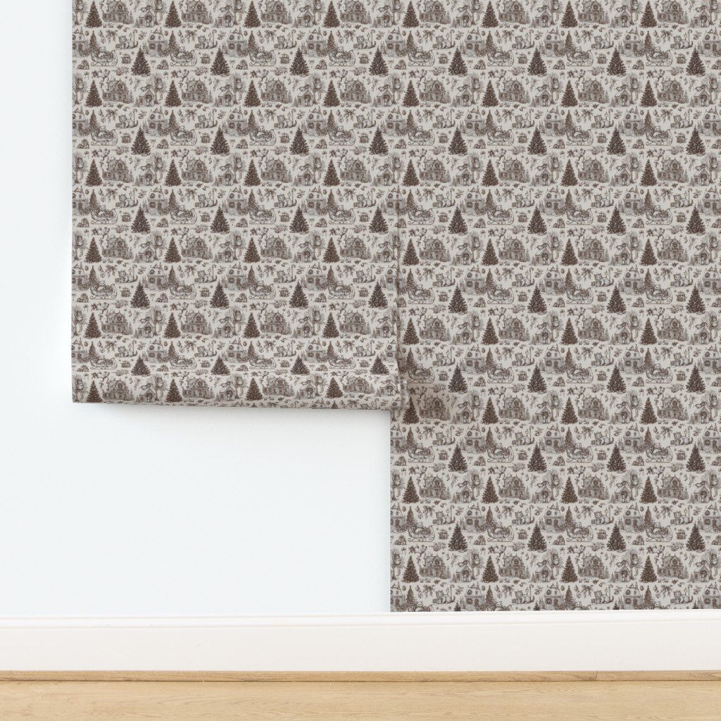 Christmas Cats Toile Chocolate Brown Home Styling Collection design