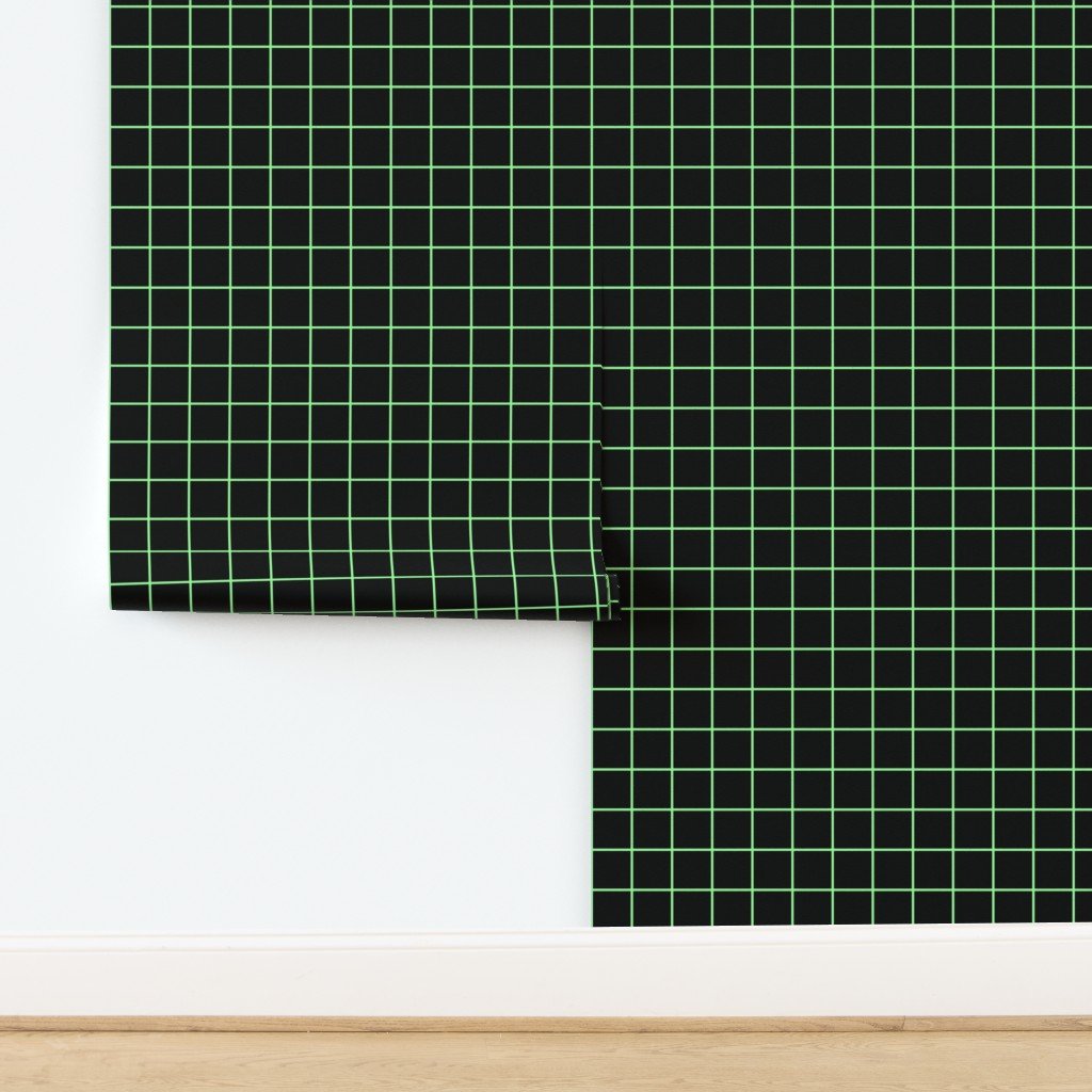 Mint Green and Black 2 Inch Grid Home Decor Collection design