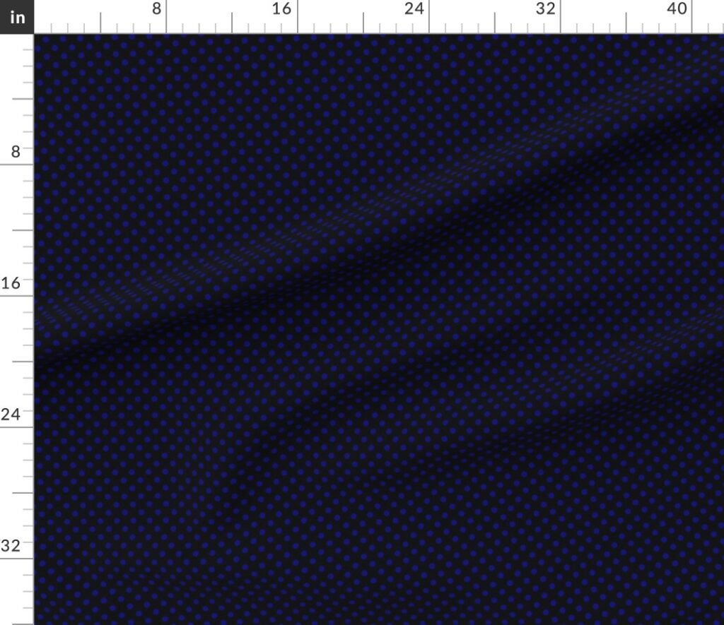 Navy Spots on Black 1 Inch Spacing Fabric design