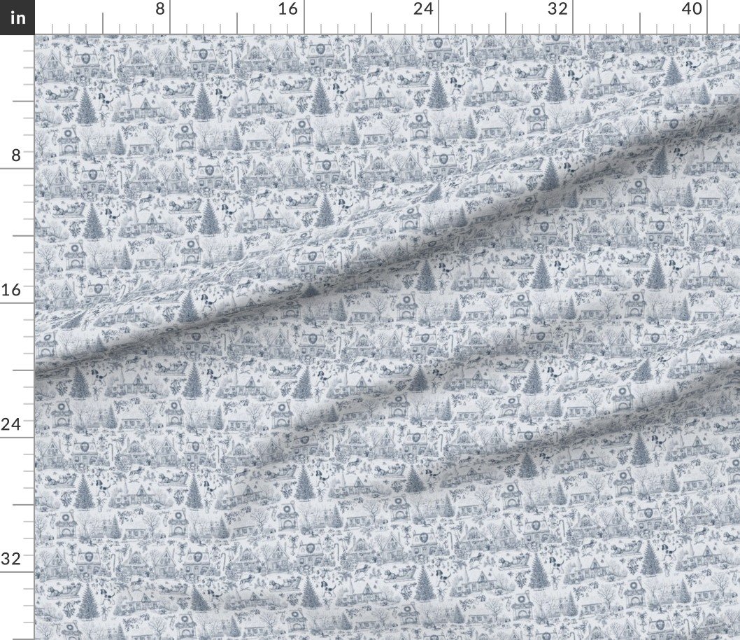 Christmas Dogs Toile Midnight Navy Home Decor Collection Decor Collection christmas tree fabric