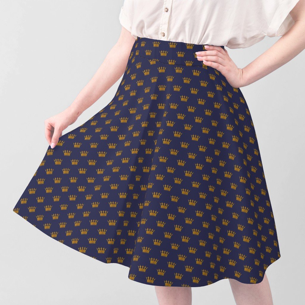 Mini Gold Crowns on Royal Blue Design Collection Interior Collection blue and gold crowns fabric