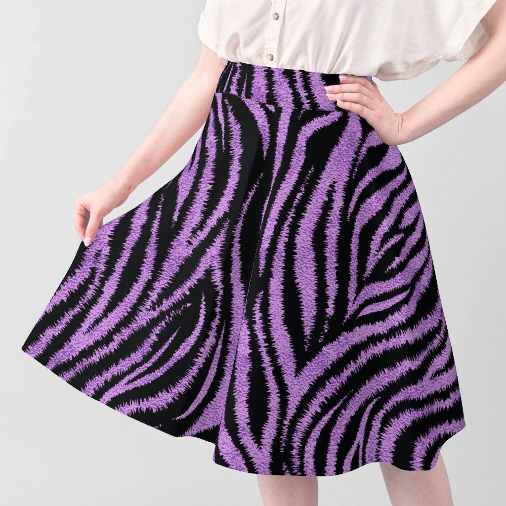 Textured Animal Striped Tiger Fur in Bold Purple Lavender and Black Design Collection Home Decor Collection purple lavender fabric