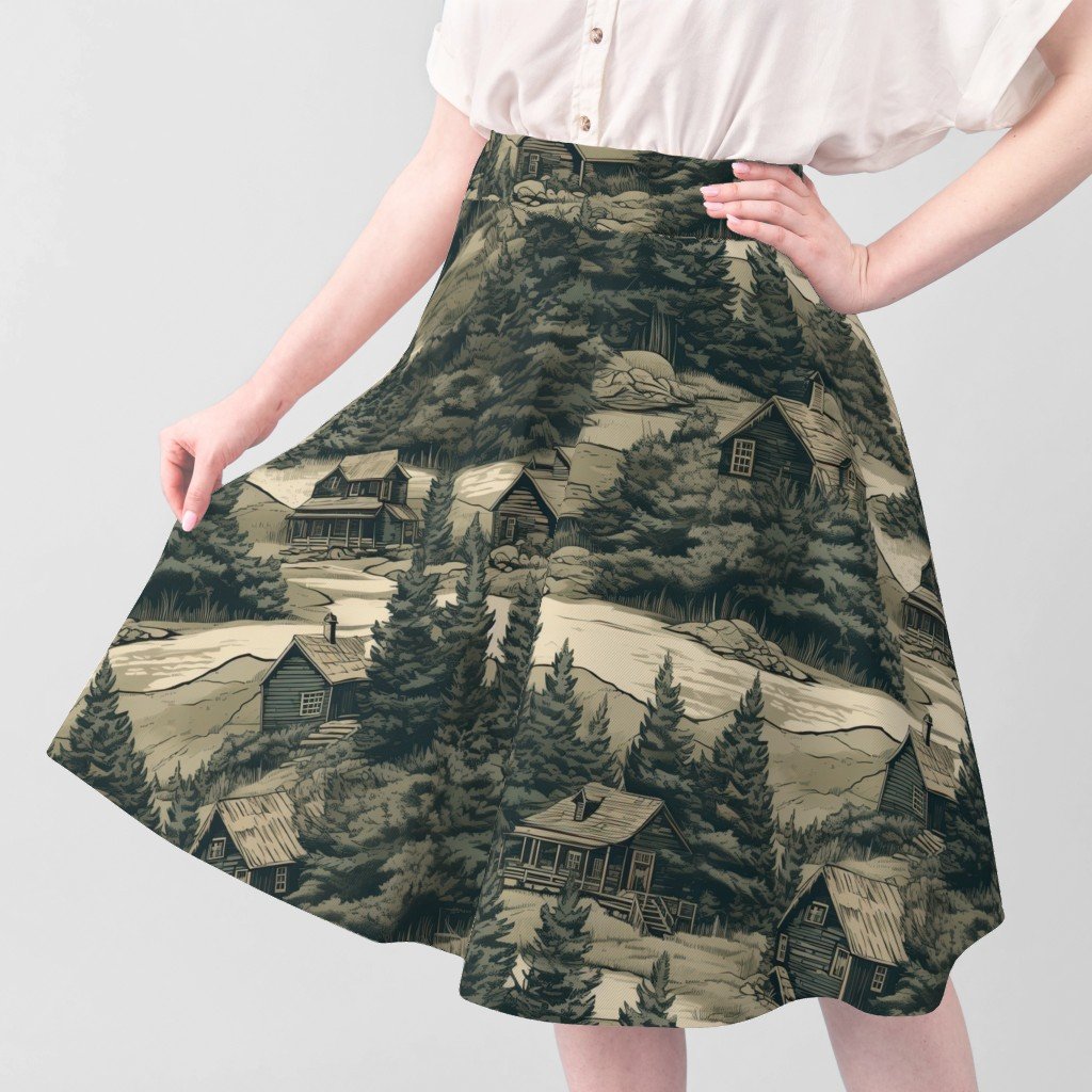 Montana Treescape Evergreens with Cabins Home Styling Collection Interior Collection summer forest summer fabric
