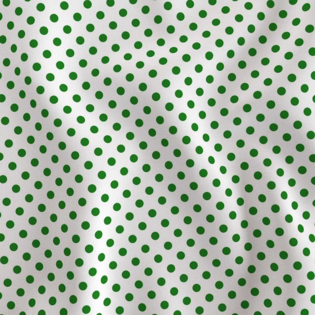 Green Spots on White 1 Inch Spacing Design Collection Home Decor Collection green polka dots fabric