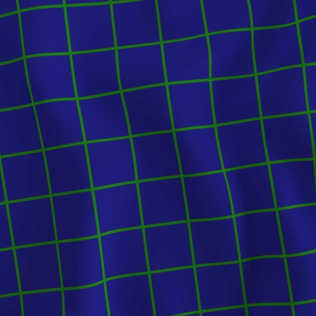 Green and Navy 2 Inch Grid Home Styling Collection Home Styling Collection geometric grid fabric