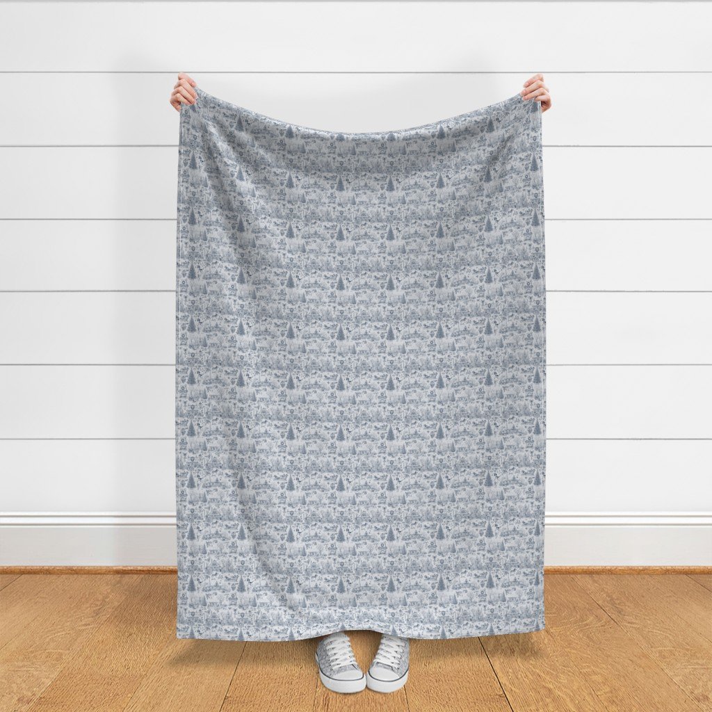 Christmas Dogs Toile Midnight Navy Home Decor Collection Decor Collection dog pattern fabric