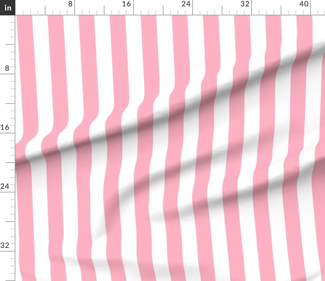 2 inch Wide Vertical Palm Beach Pink and White Cabana Stripes Home Styling Collection Home Decor Collection palm beach pink fabric