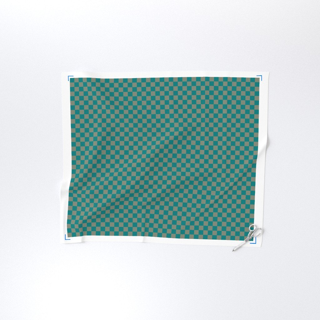 Classic Teal and Sage Green 1 Inch Check Home Decor Collection Design Collection earth tone fabric