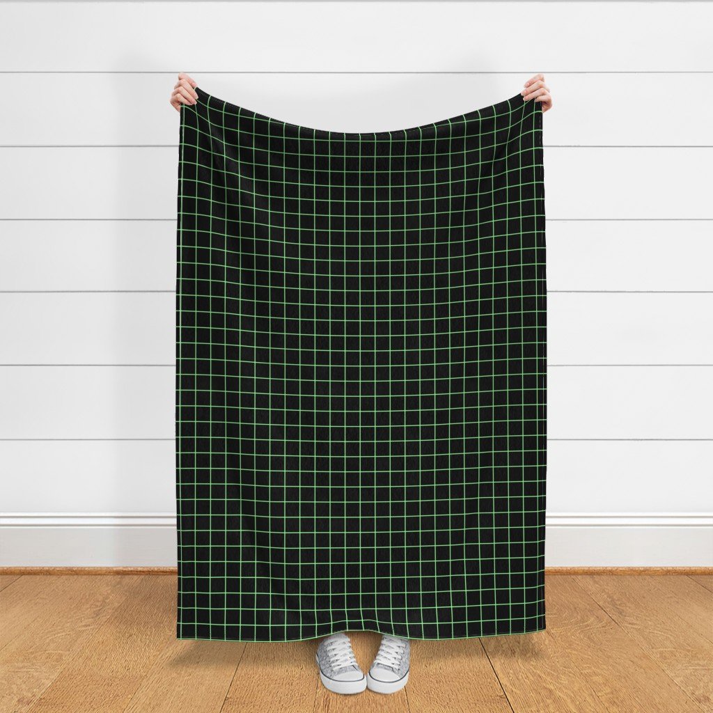 Mint Green and Black 2 Inch Grid Home Decor Collection Design Collection graphic grid fabric