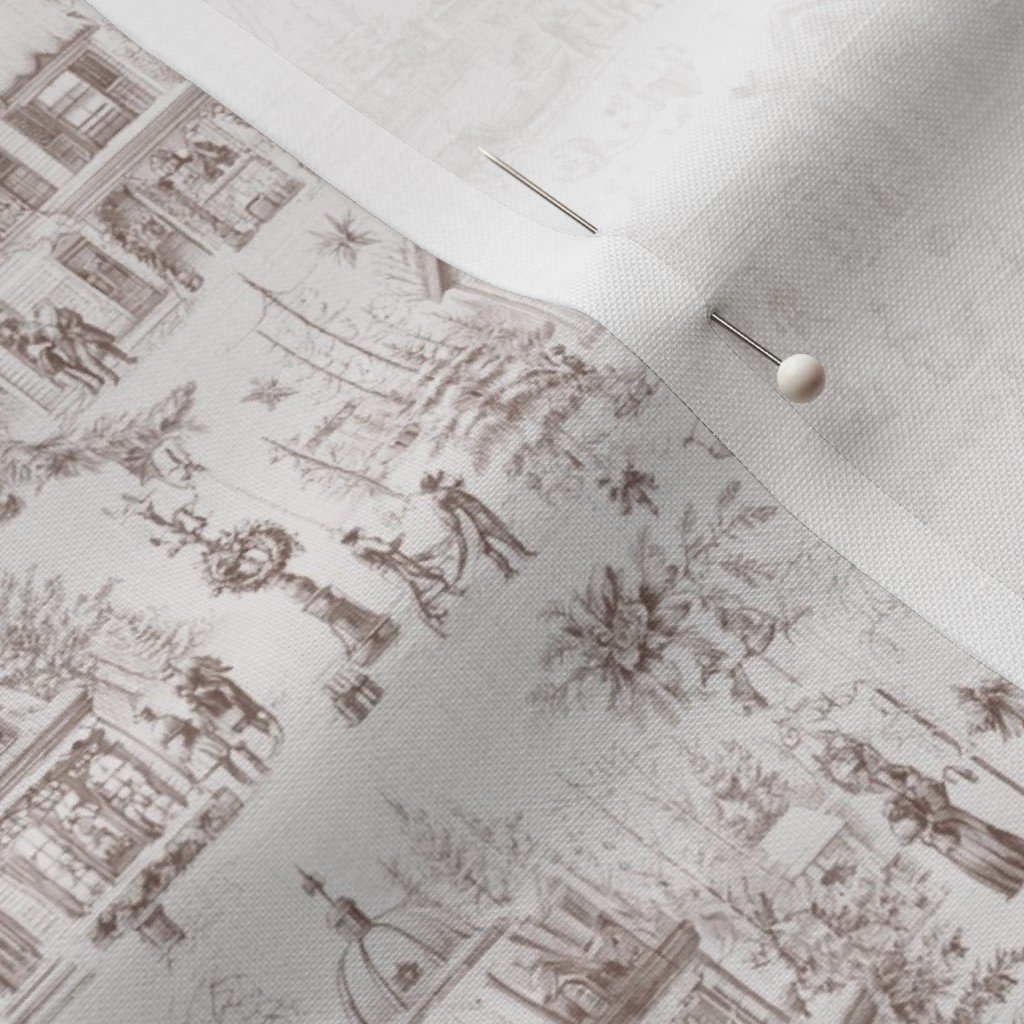 Victorian Christmas Village Toile Chocolate Brown Home Decor Collection Home Decor Collection christmas village fabric