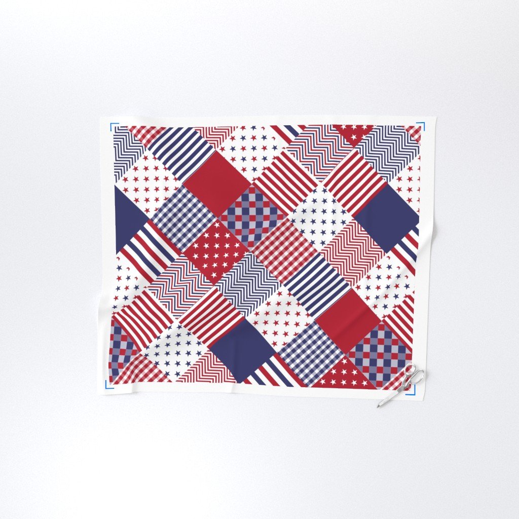 USA Americana Patchwork Red White & Blue Quilt Patterns Decor Collection Interior Collection patchwork quilt fabric