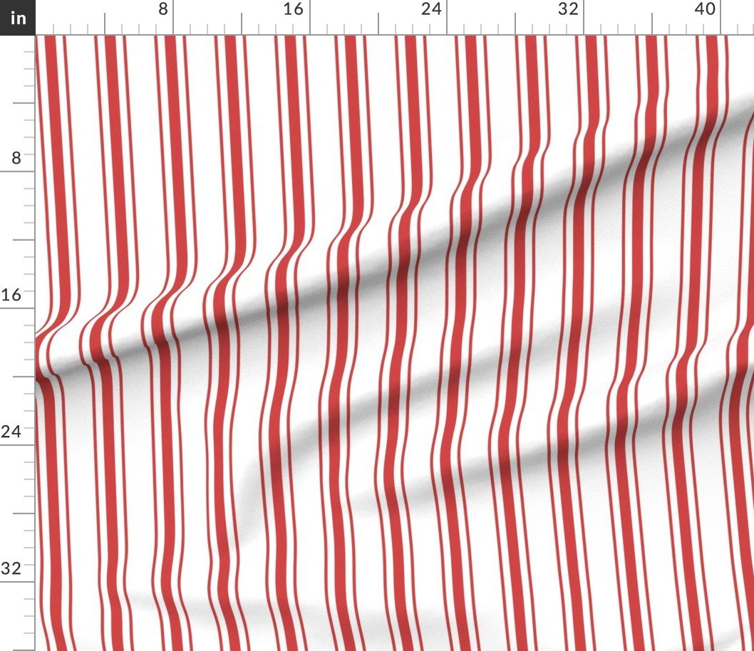 Mattress Ticking Wide Striped Pattern in Red and White Home Styling Collection Home Styling Collection red stripe fabric