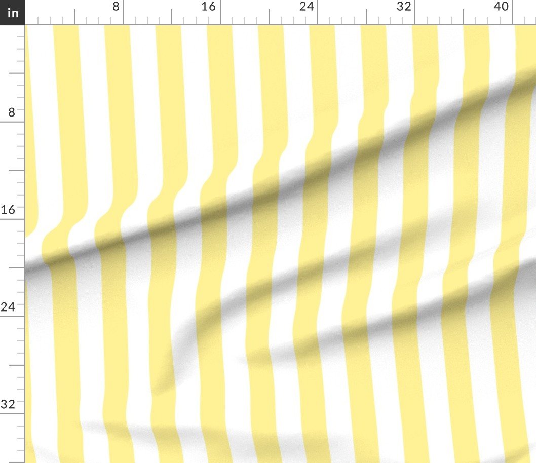 Buttermilk Yellow and White 2 Inch Vertical Cabana Stripes Decor Collection Home Decor Collection two inch stripe fabric