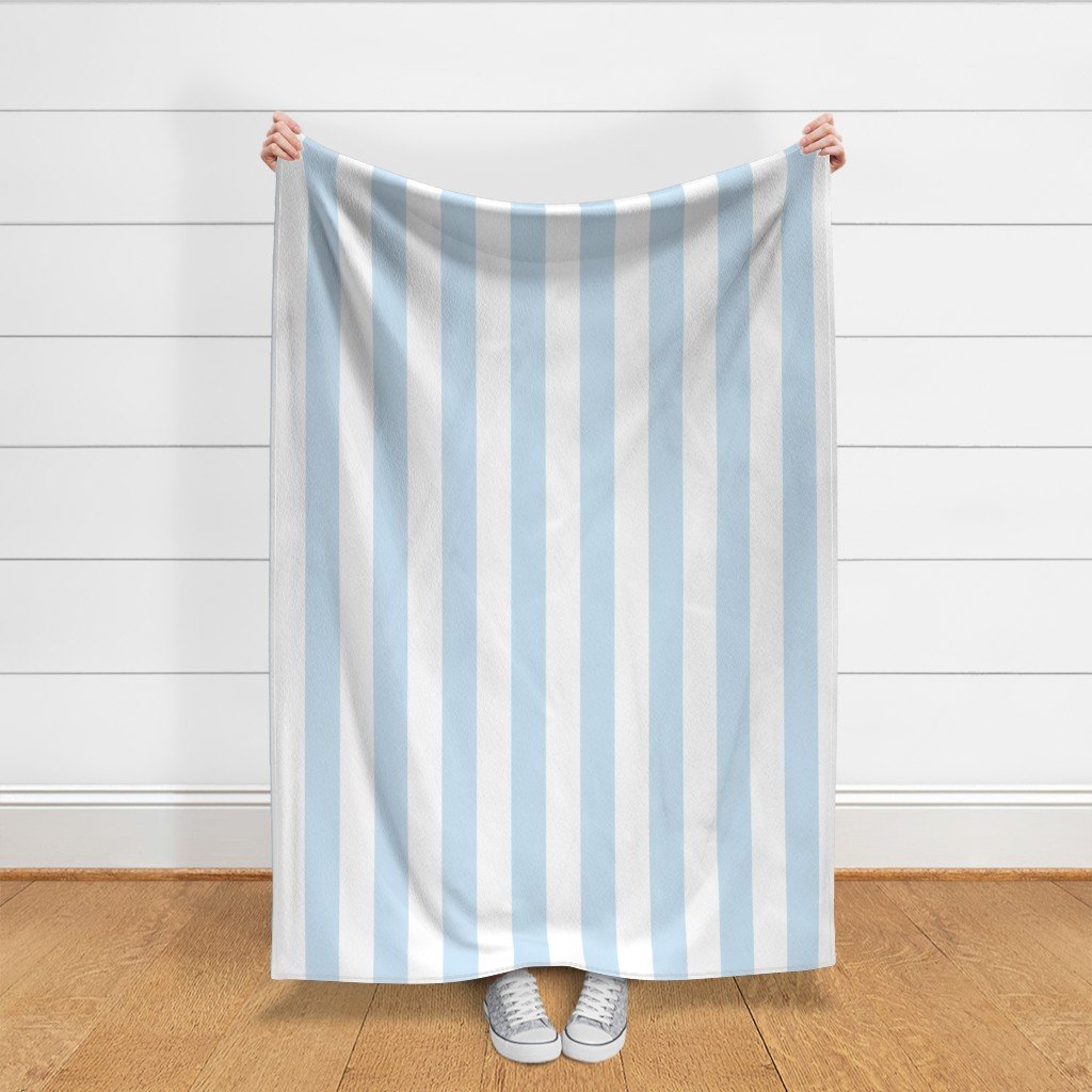 Merry Bright Pastel Blue and White Vertical 3 inch Big Top Circus Stripe Design Collection Decor Collection christmas stripes fabric