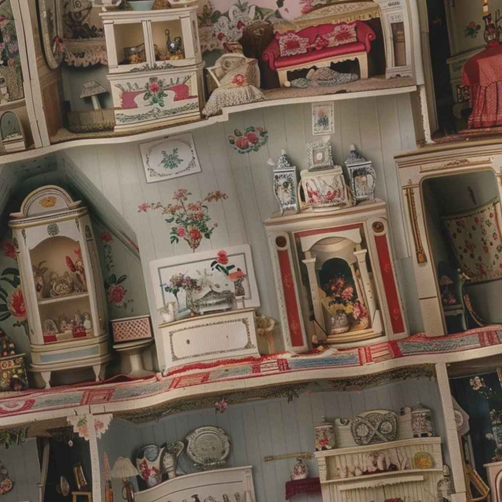 Quaint and Charming Dollshouse Rooms with Ditsy Decor 2 Home Styling Collection Interior Collection miniature decor fabric