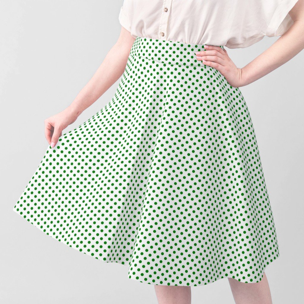 Green Spots on White 1 Inch Spacing Design Collection Home Decor Collection polka dots fabric