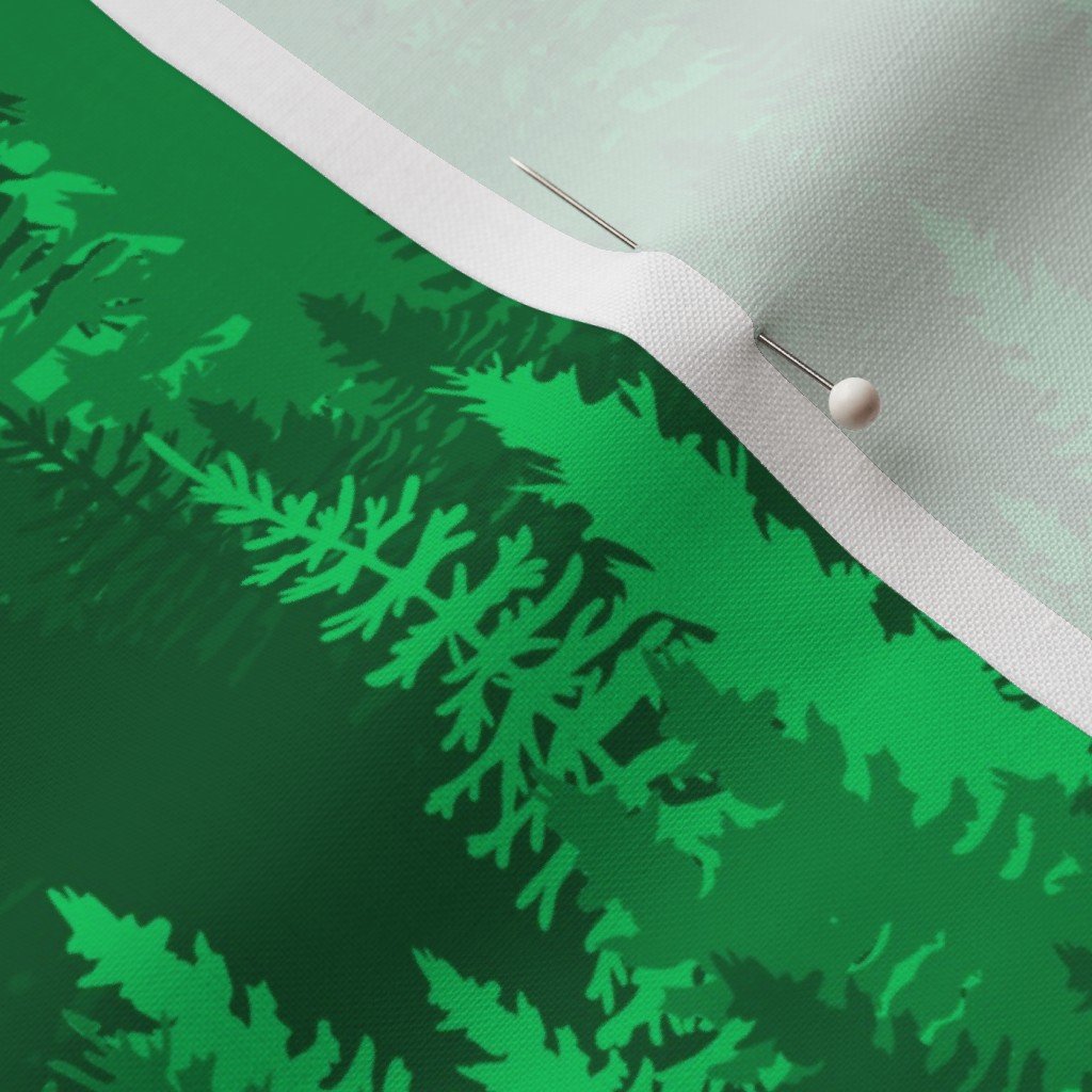 Endless Evergreen Forest with Fir Trees in Shades of Bright Green Home Styling Collection Home Decor Collection fir tree fabric