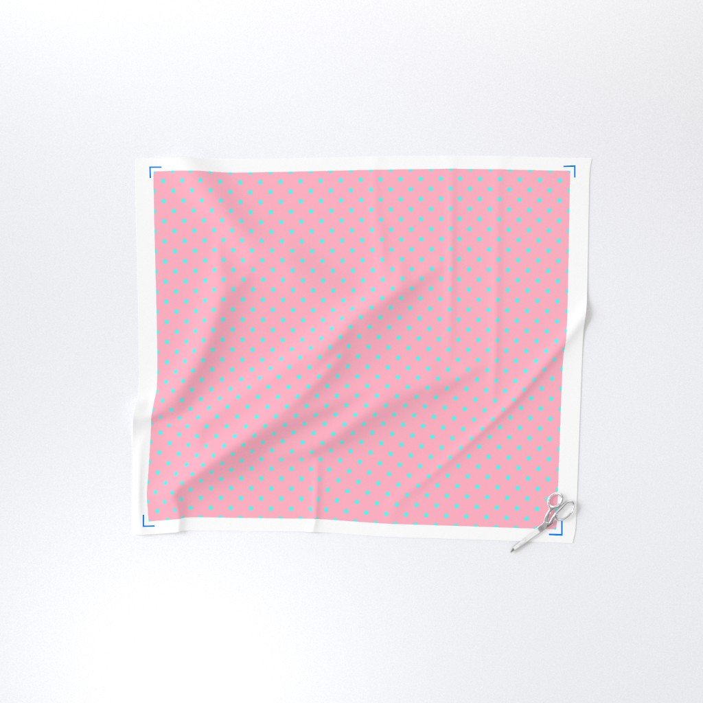 Small Polka Dots in South Beach Aqua Blue on Palm Beach Pink Interior Collection Home Decor Collection pink and south beach fabric