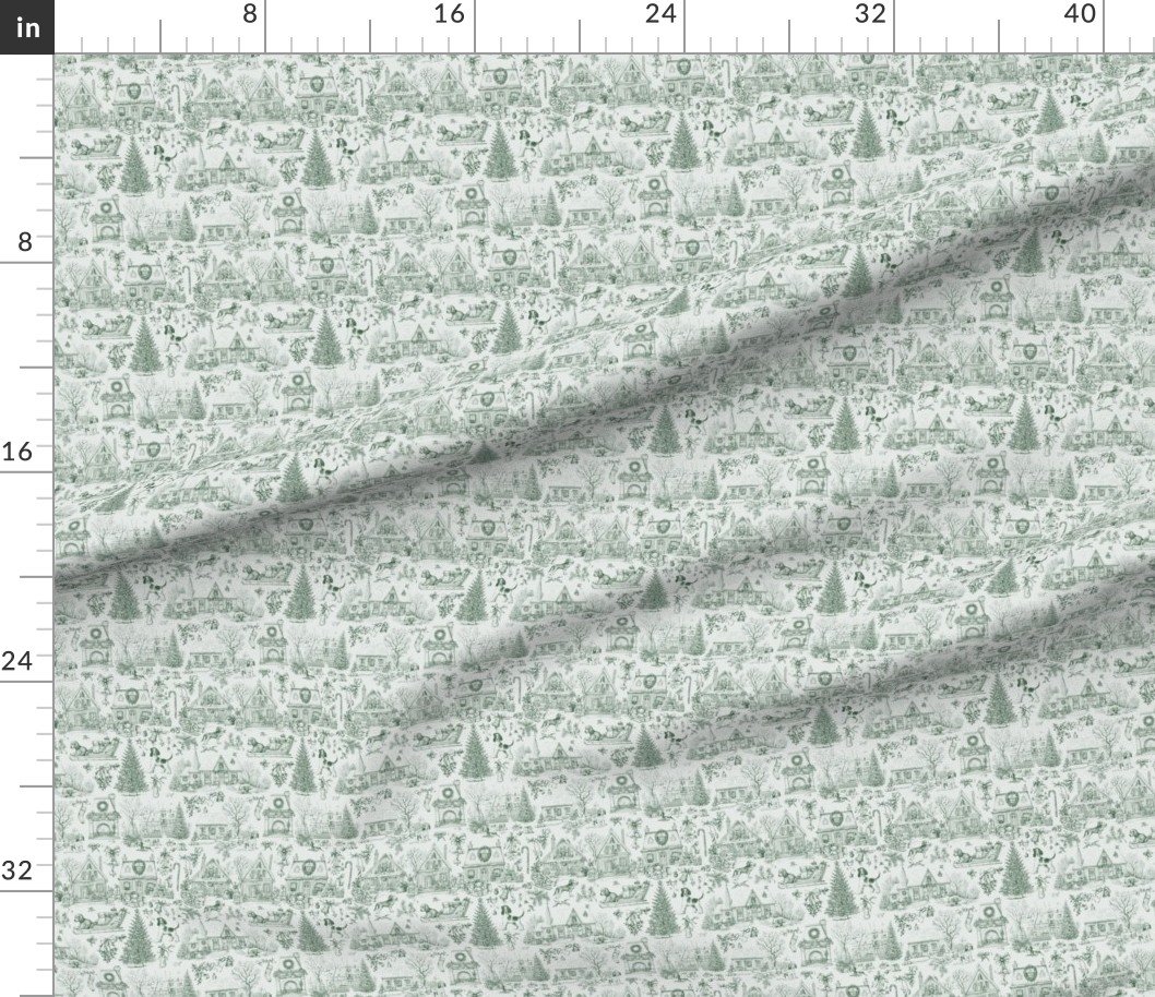 Christmas Dogs Toile Forest Green Decor Collection Design Collection christmas tree fabric