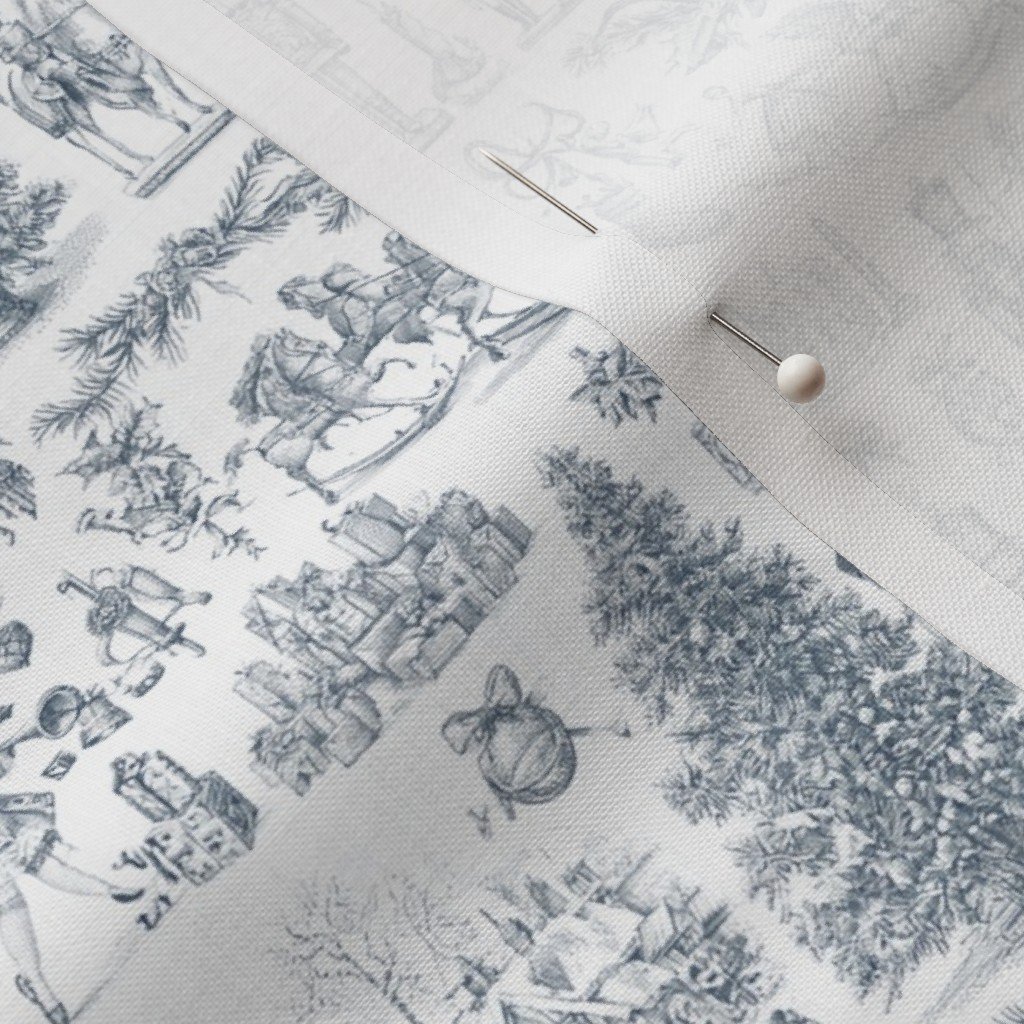 Christmas Nutcracker Toile Midnight Navy Design Collection Home Styling Collection rocking horse fabric