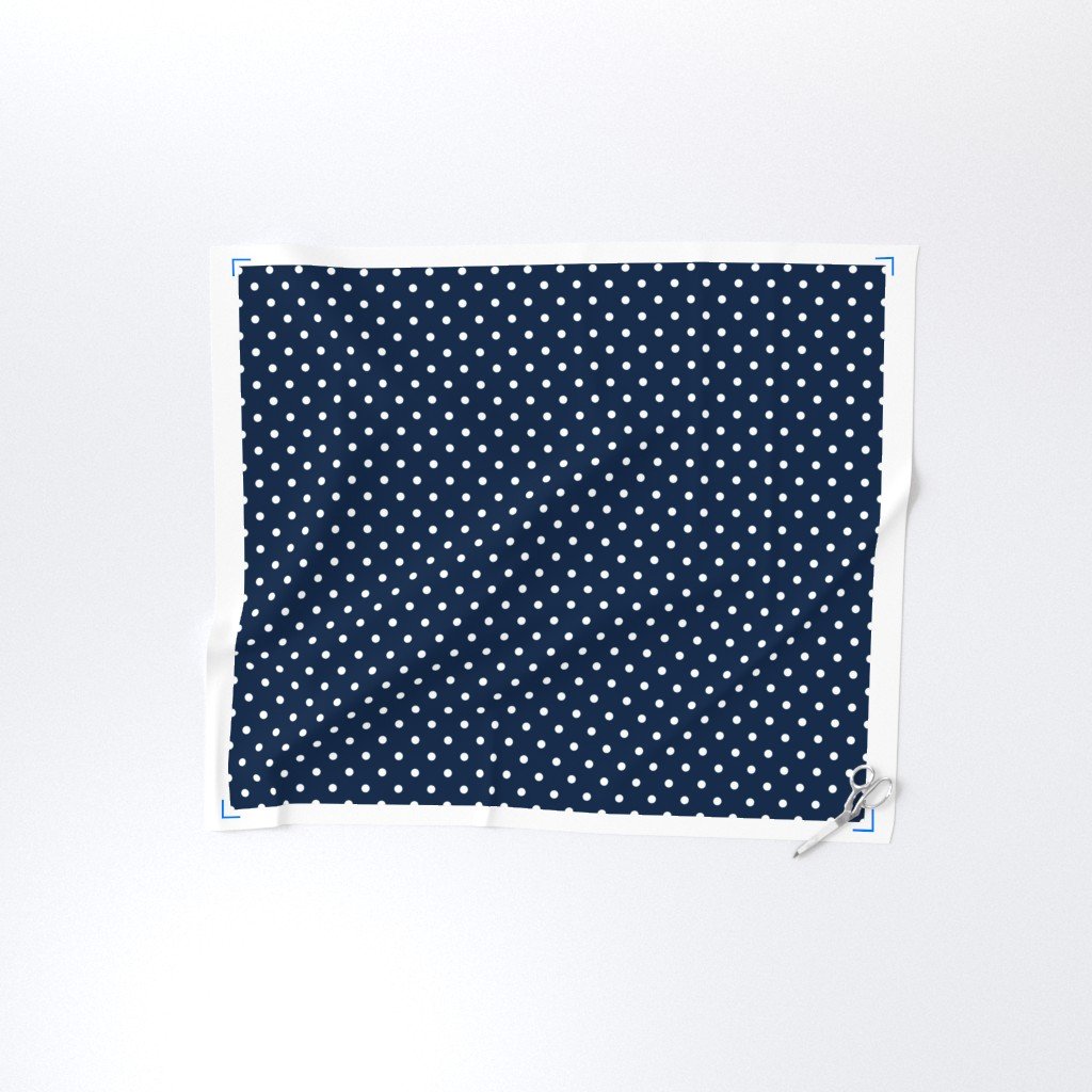 White Polkadots on Sailor Blue Design Collection Home Decor Collection blue and white fabric