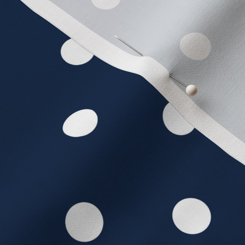 White Polkadots on Sailor Blue Design Collection Home Decor Collection sailor blue fabric