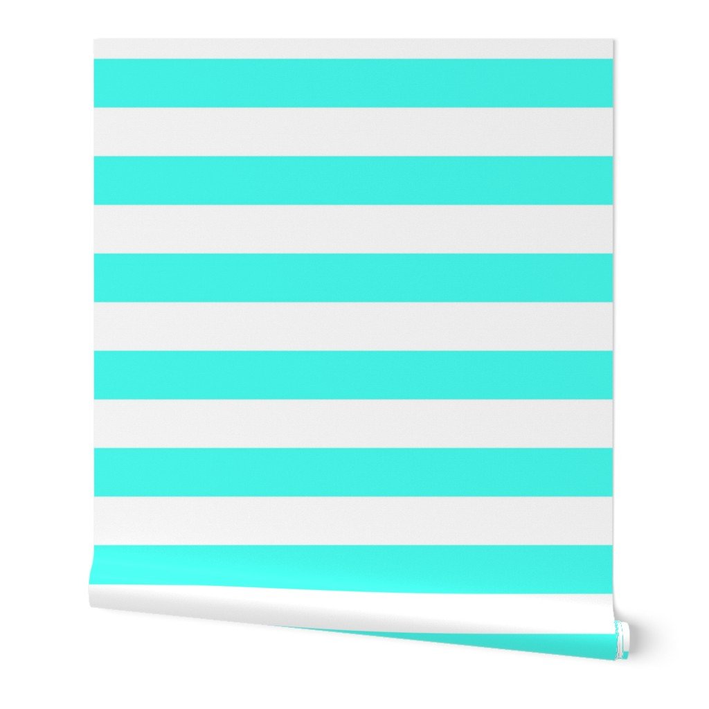 South Beach Art Deco Aqua Horizontal Tent Stripes Florida Colors of Wallpaper aqua stripes wallpaper