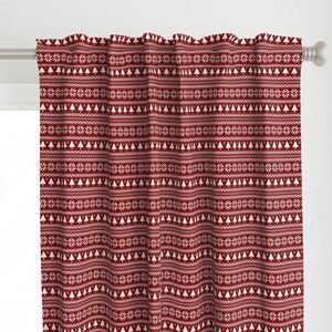 Dark Christmas Candy Apple Red Nordic Trees Stripe in White Home Styling Collection Design Collection christmas trees curtain design