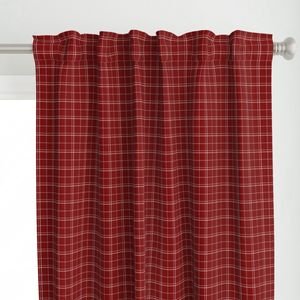 Dark Christmas Candy Apple Red Plaid Check with White Home Styling Collection Interior Collection grid pattern curtain design
