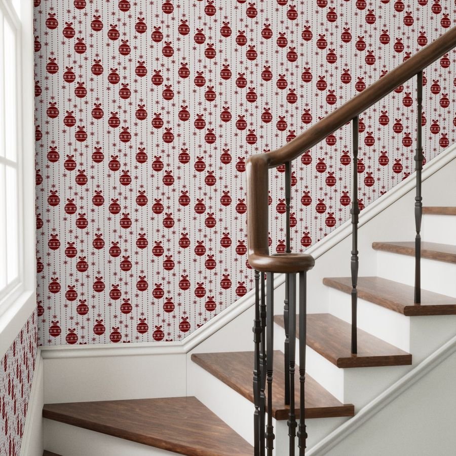 Large Dark Christmas Christmas Candy Apple Red Ball Ornaments Wallpaper christmas balls wallpaper