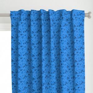 Classic Blue Pastel Watercolor Cherry Blossom Flowers and Vines Home Styling Collection Interior Collection classic blue curtain design