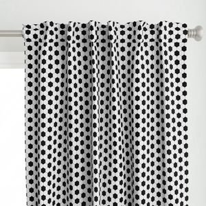 Mini Classic Soccer Football Hexagonal Black and White Seamless Print Design Collection Home Decor Collection black hexagons curtain design