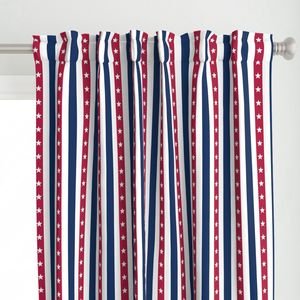 USA Flag Colors of Red White and Blue with Stars in Alternating 1 Inch Home Styling Collection Home Styling Collection old glory curtain design